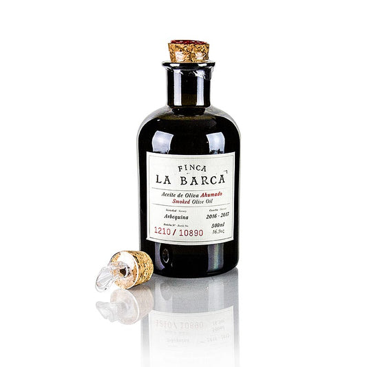 Rökt olivolja, 100 % Arbequina, 500 ml, Finca La Barca, 500 ml