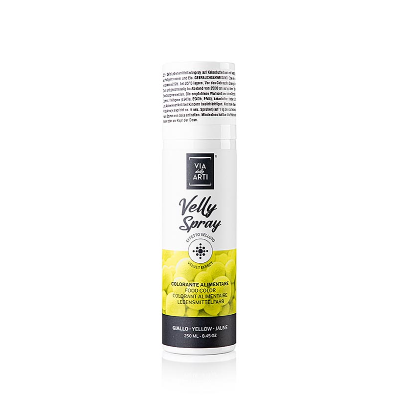 Kakaosmörspray, Velvet/samteffekt, gul, Velly, 250 ml