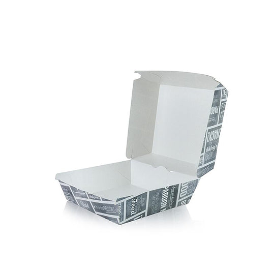 Engångsburgerlåda S, 90 x 90 x 70 mm, kartong, Kreide-koncept, 300 st