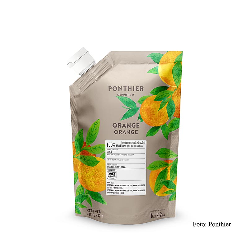 Ponthier apelsinpuré, 100 % frukt, osötad, 1 kg