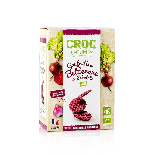 Barsnack Croc Légumes – franska mini-våfflor med rödbetor och schalottenlök, 40 g
