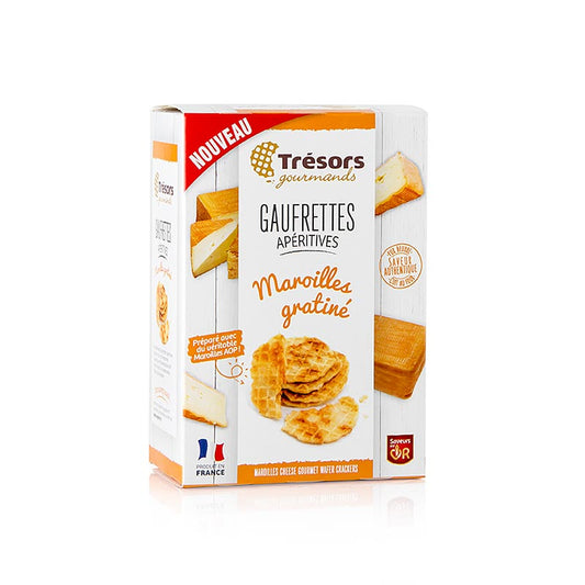 Barsnack Trésors – Gaufrettes, franska minivåfflor med Maroilles-ost, 60 g