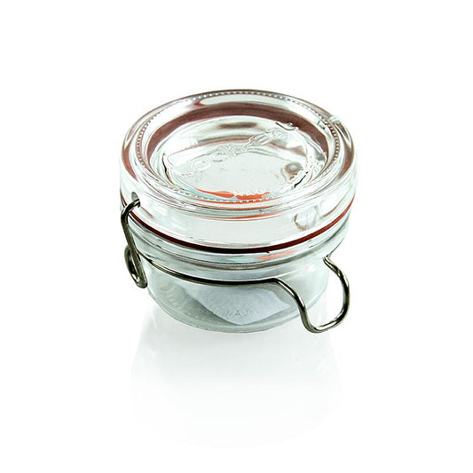 Glasburk med trådklämma – ”Lock-Eat”, 80 ml, inkl. gummi, rund, 1 st