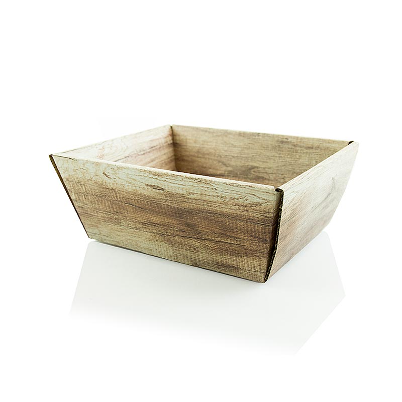 Presentkorg, fyrkantig, "Wood", -liten-, 190x140x110 mm, 1 st