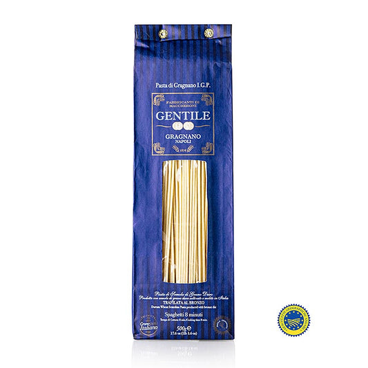 Pastificio Gentile Gragnano IGP/g.g.A. – Spaghetti, ø 1,9 mm, bronsdragen, 500 g