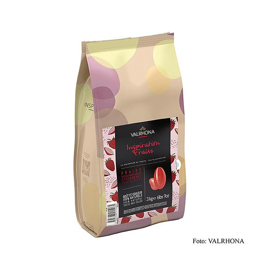 Valrhona Inspiration Jordgubbe, jordgubbsspecialitet med kakaosmör, 3 kg (15391)