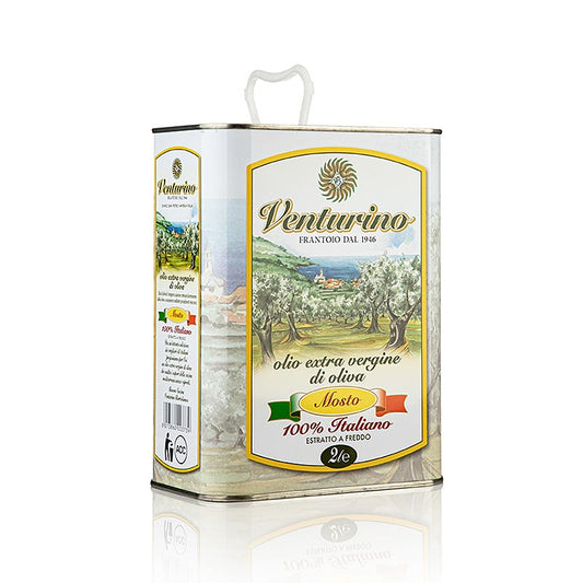 Extra jungfruolja, Venturino "Mosto", 100 % italienska oliver, 2 l