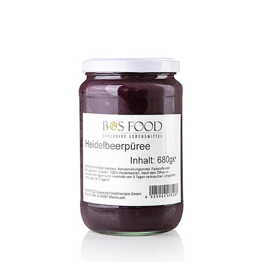 Puré/fruktkött – blåbär, finpassat, 680 g