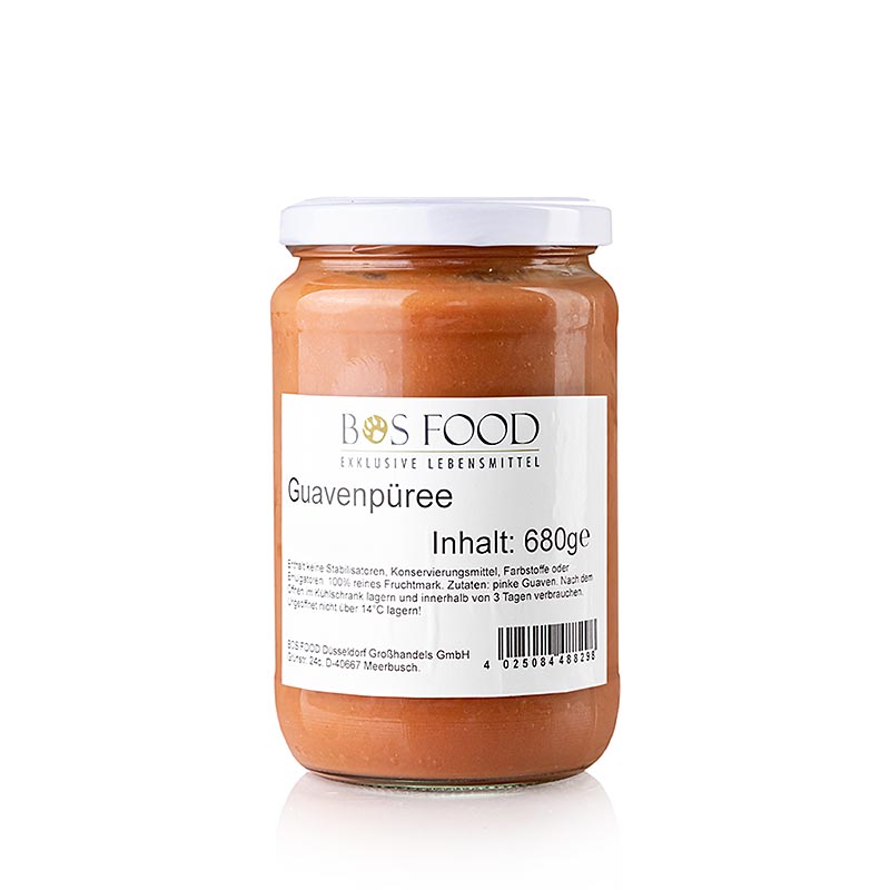 Puré/fruktkött – guava, rosa, finpassad, 680 g