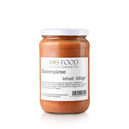 Puré/fruktkött – guava, rosa, finpassad, 680 g