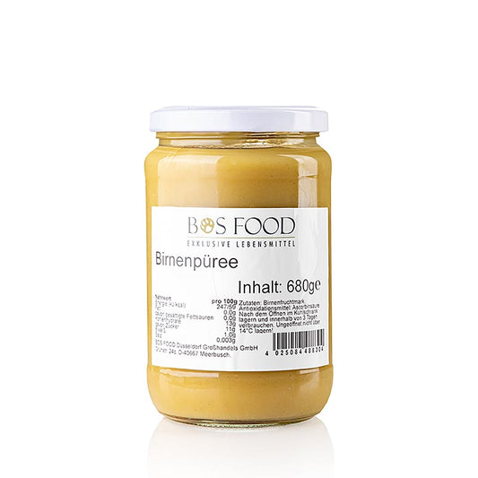 Puré/fruktkött – päron, finpassat, 680 g