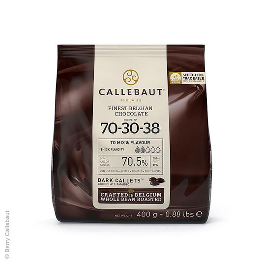 Mörk choklad, Callets, 70,5 % kakao (70-30-38), 400 g