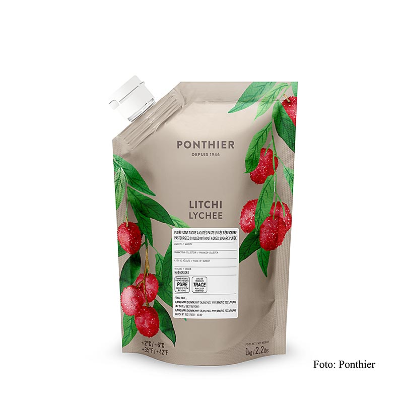 Ponthier Lycheepuré, från Madagaskar, 100 % frukt, osötad, 1 kg