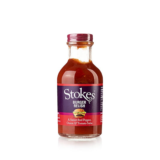 Stokes Burger Relish, röd paprika & tomatsalsa, 265 ml