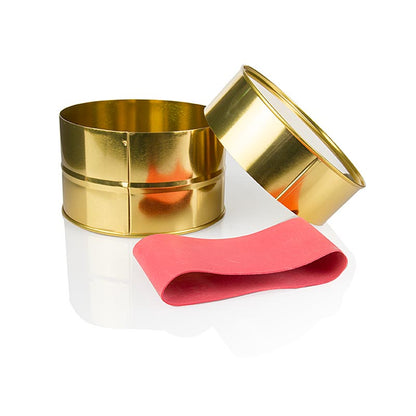 Kaviarburk – guld, otryckt, utan gummilock, ø12,5 cm, för 1000 g kaviar, 1 st