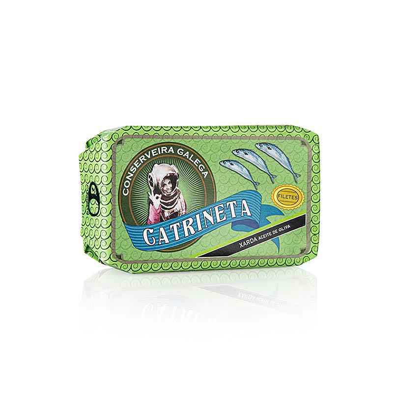 Makrillfiléer, hela, i olivolja, Catrineta, 120 g
