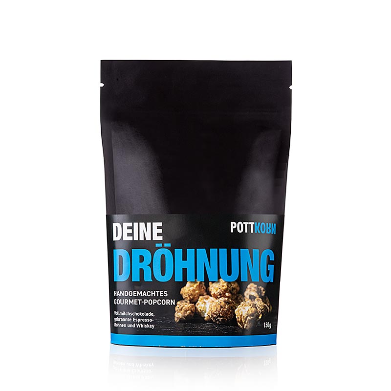 Pottkorn – Deine Dröhnung, popcorn med choklad, espresso, whisky, 150 g