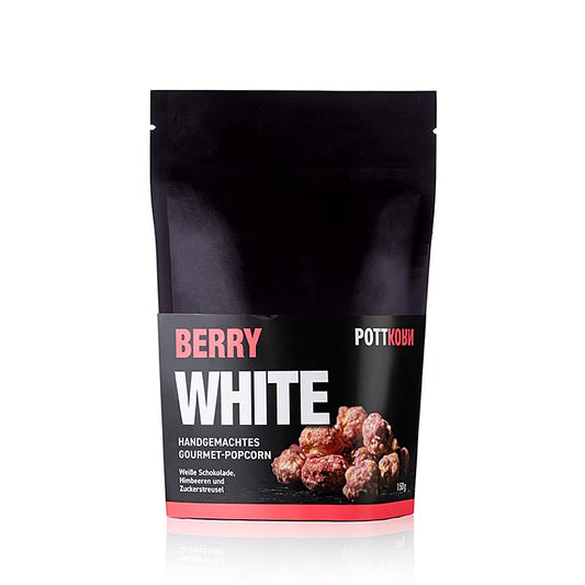 Pottkorn - Berry White, popcorn med vit choklad och hallon, 150 g