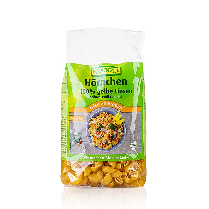 Rapunzel, linspasta – Hörnchen av gula linser, ekologisk, 300 g