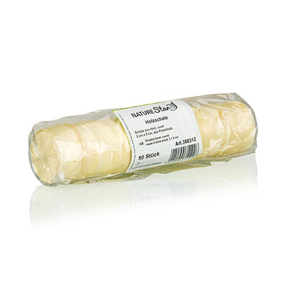 Engångs-timbale i trä (bägare), Ø5 cm, 2 cm hög (håller inte vätska), 50 st