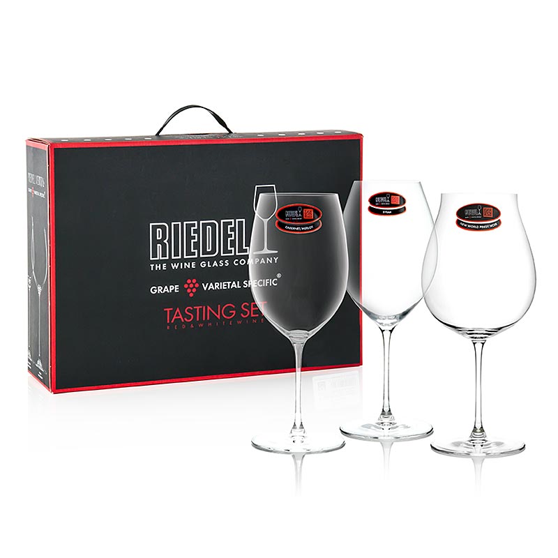 Riedel Veritas-glas – provningsset rödvin (5449/74), i presentförpackning, 3 st