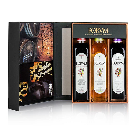 FORVM presentförpackning – 3 Cabernet Sauvignon / Chardonnay / Merlot, 750 ml