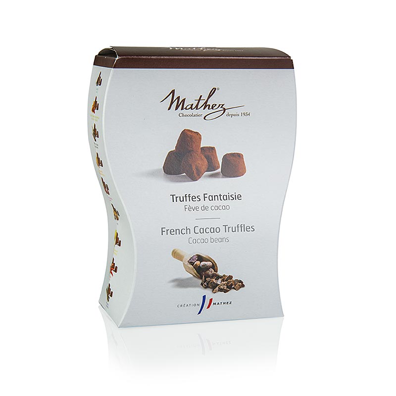Tryffelkonfekt – praliner, Mathez, med kakaobönsflis, 250 g