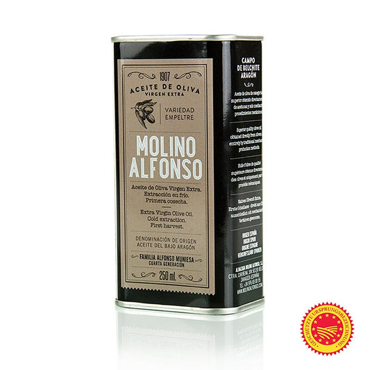 Extra jungfruolja, Molino Alfonso "Bajo Aragon DOP/g.U.", 100 % Empeltre, 250 ml