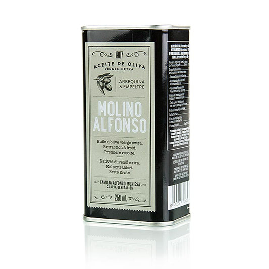Extra jungfruolja, Molino Alfonso, Arbequina & Empreltre, Spanien, 250 ml