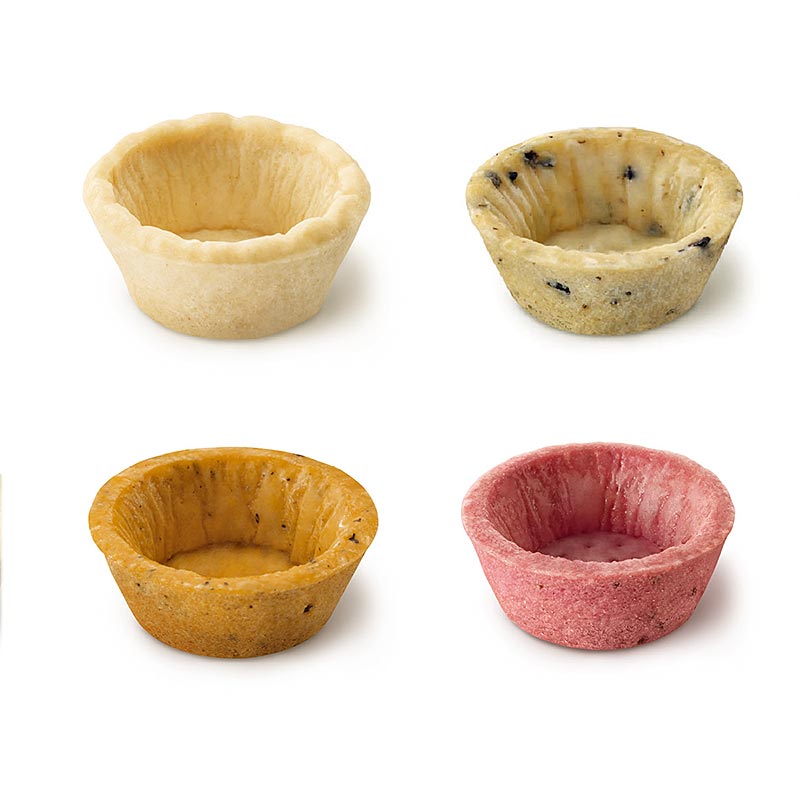 Mini-snacktartletter, runda, ø 4,2 cm, blandning med 4 sorter, 970 g, 160 st