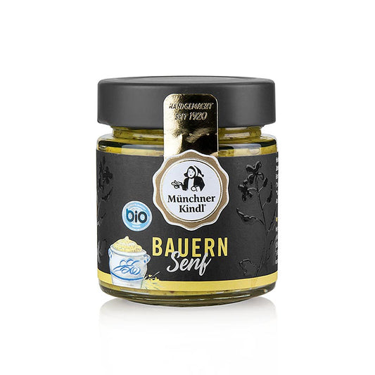 Münchner Kindl bondsenap, medelstark senap med senapskorn, ekologisk, 125 ml