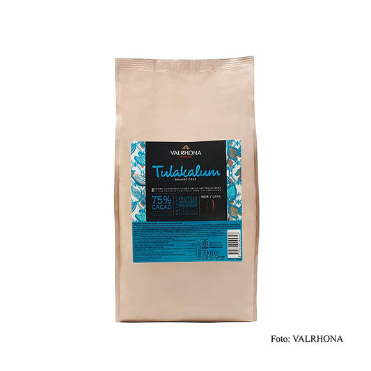 Valrhona Tulakalum, mörk choklad, Callets, 75 % kakao, 3 kg