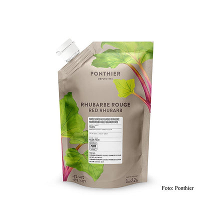 Ponthier röd rabarberpuré, med socker, 1 kg