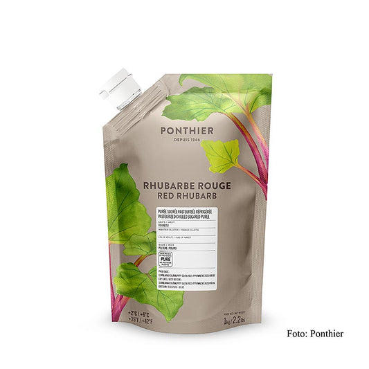 Ponthier röd rabarberpuré, med socker, 1 kg