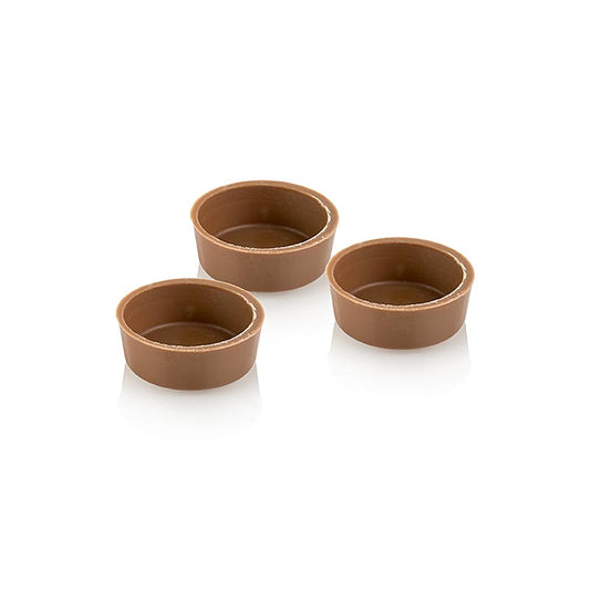Pralinhalvskal, runda, mjölkchoklad, ø 26/29x10 mm, Läderach, 1,293 kg, 616 st