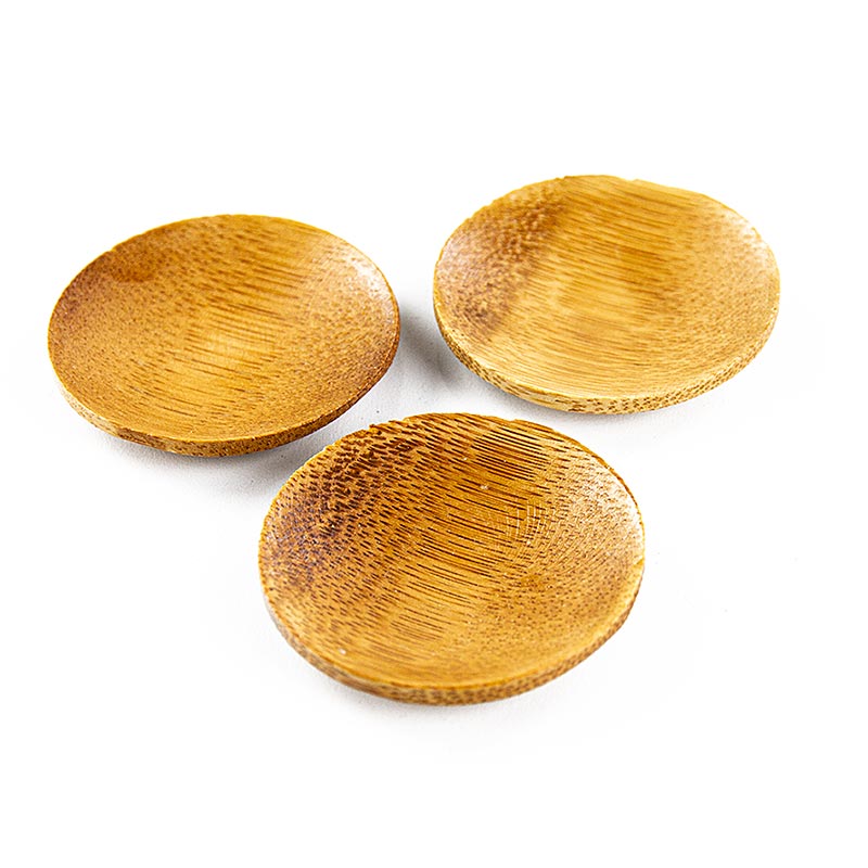 Återanvändbar bambuskål, brun, rund, Ø 6 cm, diskmaskinssäker, 25 st