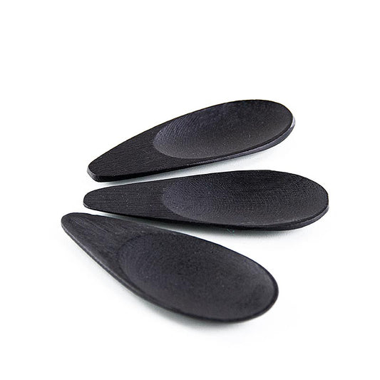 Återanvändbar bambuskål i skedform, svart, 10x3,8 cm, diskmaskinssäker, 25 st