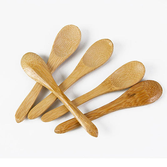 Återanvändbar bambukaffesked, mörkbrun, 9 cm, diskmaskinssäker, 100 st