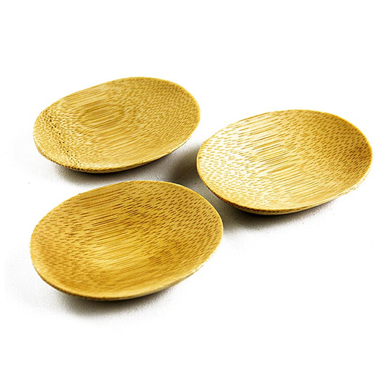 Återanvändbar bambuskål, brun, oval, 7,7x6,3 cm, diskmaskinssäker, 25 st