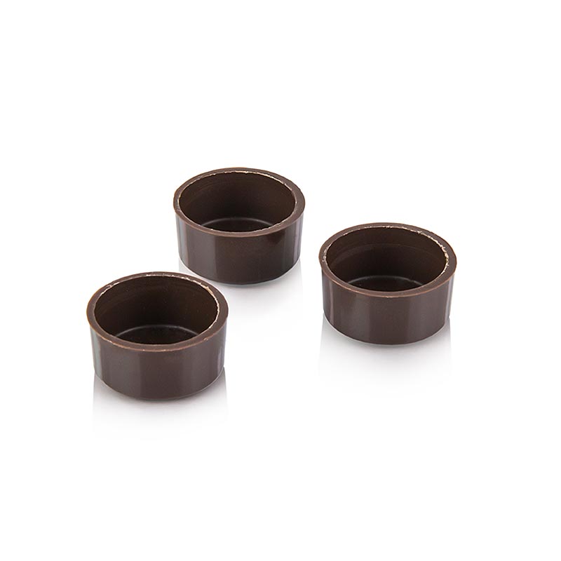 Pralinhalvskal, runda, mörk choklad, ø 29x14 mm, Läderach, 2,038 kg, 784 st