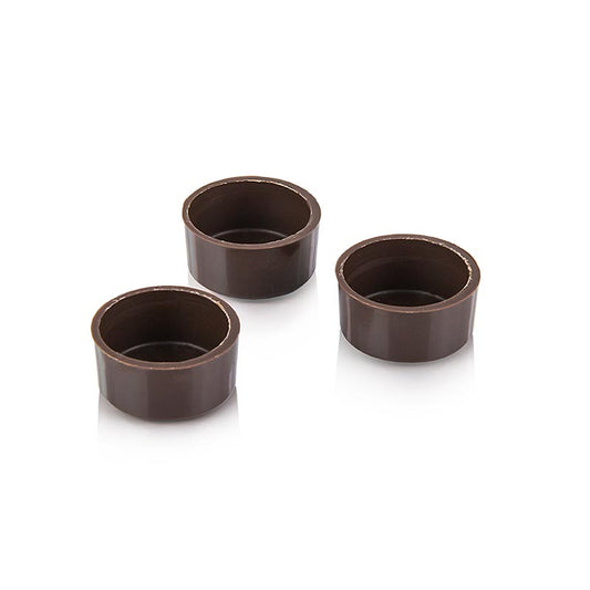 Pralinhalvskal, runda, mörk choklad, ø 29x14 mm, Läderach, 2,038 kg, 784 st