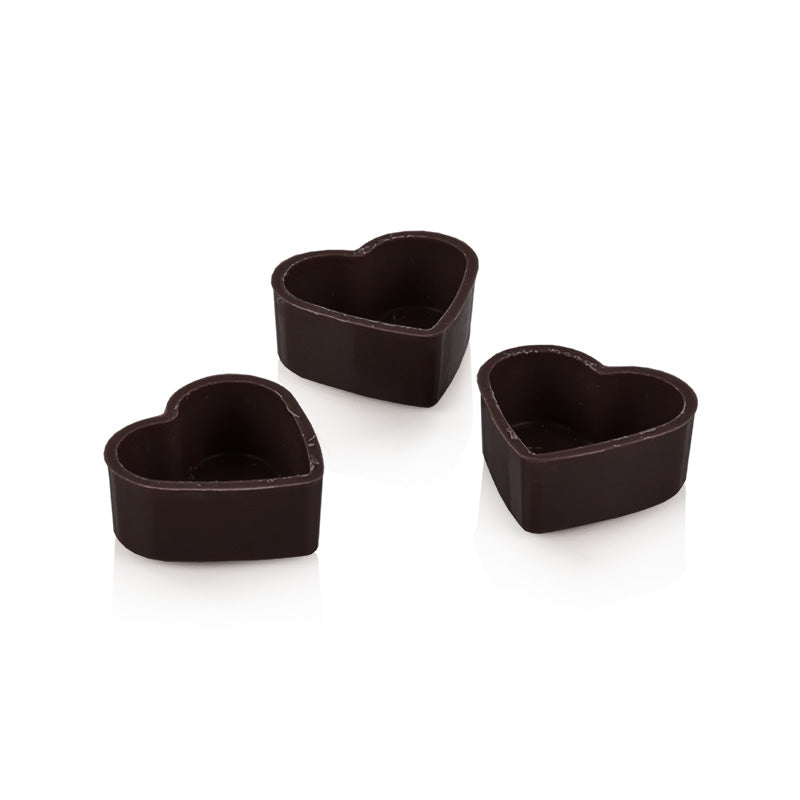 Pralinformar hjärta, mörk, 29x33x13 mm, Läderach (1000 0296), 2,352 kg, 784 st
