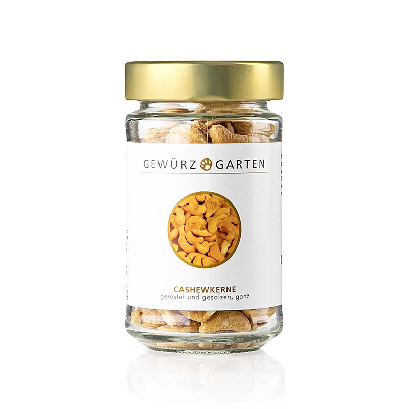 Gewürzgarten Cashewnötter, hela, rostade, saltade, 115 g