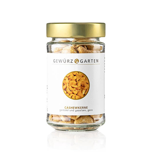 Gewürzgarten Cashewnötter, hela, rostade, saltade, 115 g