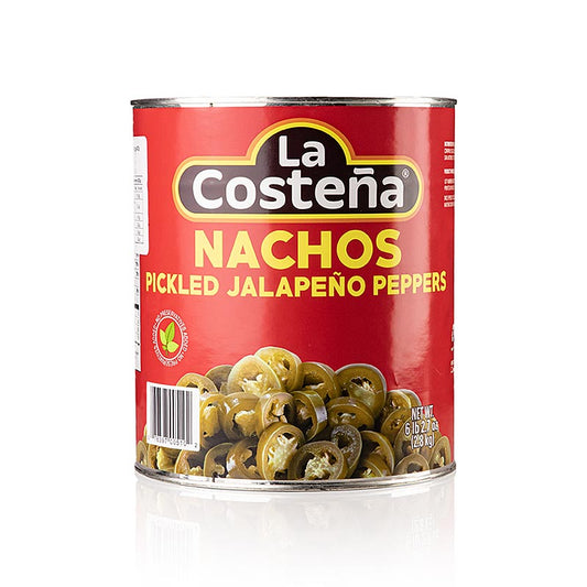 Chilipeppar – jalapeños, skivade (La Costena), 2,8 kg