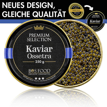 CHEF FOOD Premium Selection – Ossetra/Osietra-kaviar, Acipenser gueldenstaedtii, 250 g