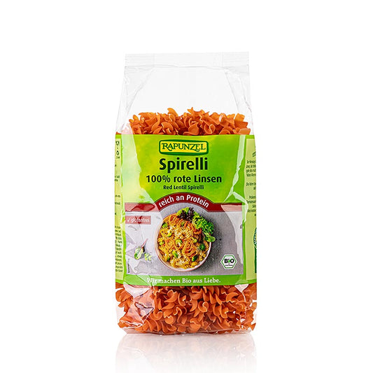 Rapunzel, linspasta – Spirelli av röda linser, ekologisk, 300 g