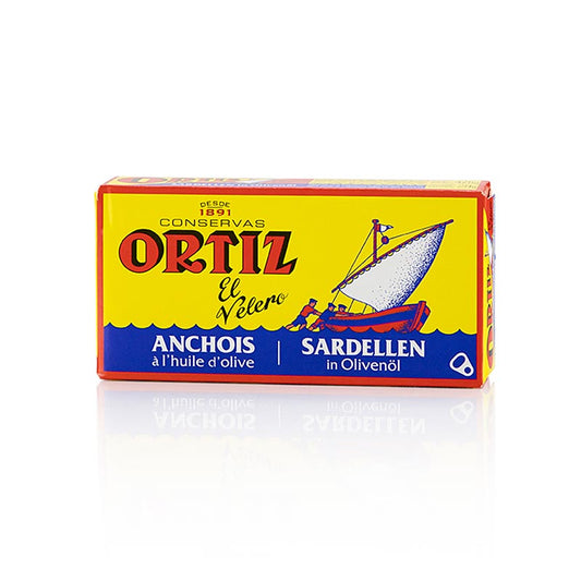 Ansjovisfiléer (Anchovis), i olivolja, Ortiz, 47,5 g