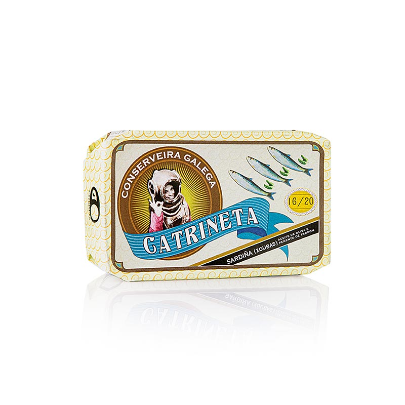 Sardiner (sardinillas pimiento de padron) hela, med paprika, Catrineta, 115 g
