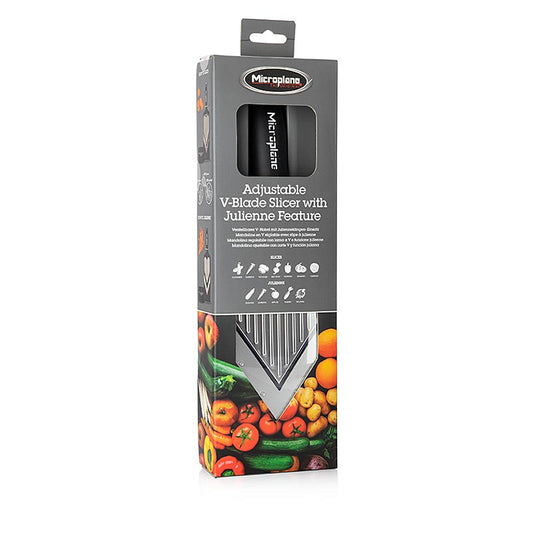 Microplane V-hyvel, justerbar, med julienne-insats, 1 st